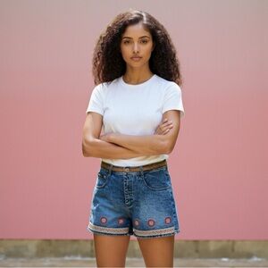 Vintage FUBU Embroidered Shorts Denim Shorts